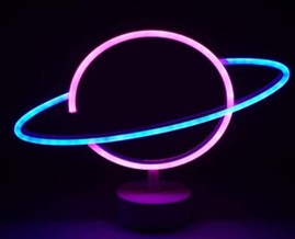 Neon Işıklı Satürn Lamba 1