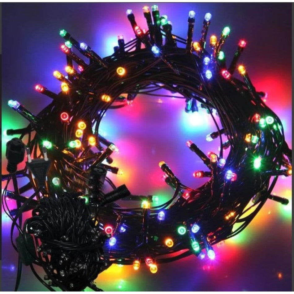 10m 100 Led Boncuk Lamba RGB Işık Siyah Kablo 1