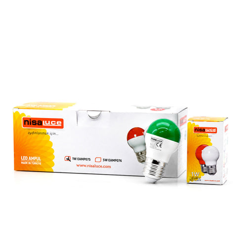 10 ADET 1W E27 YEŞiL YUVARLAK GECE LAMBASI LED AMPUL EAMP-075 (5538) 2