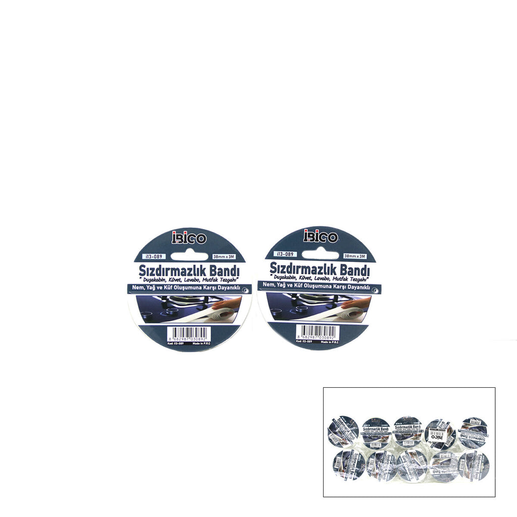 10 ADET 38MMX3MT SU SIZDIRMAZ BANT BEYAZ (5538) 2