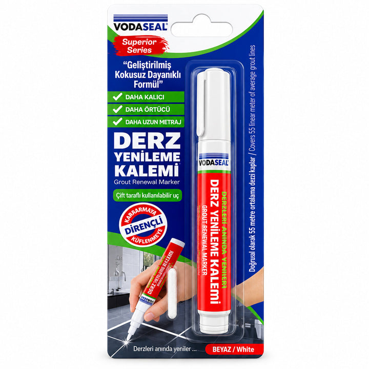 10 ADET BEYAZ / SÜPER SERİ DERZ KALEMİ SU BAZLI - KOKUSUZ YEDEK UÇ (5538) 1