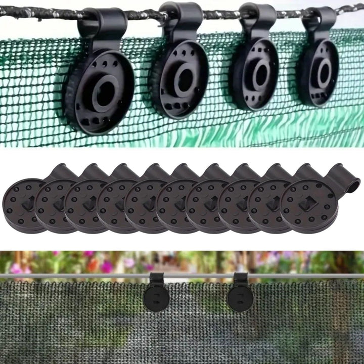 10 Adet Güneşlik Filesi Sabitleme Klipsleri, Gölgelik Bezi ve Brandalar İçin Dayanıklı Plastik Kelepçe Kancaları (5538) 1