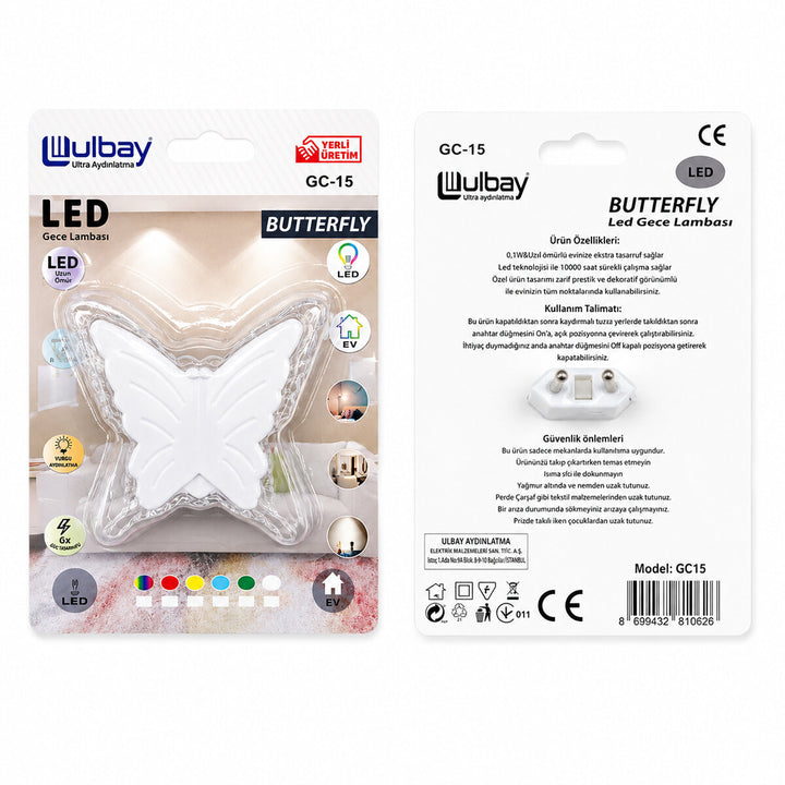10 ADET KELEBEK LED GECE LAMBASI GC-15 (5538) 1