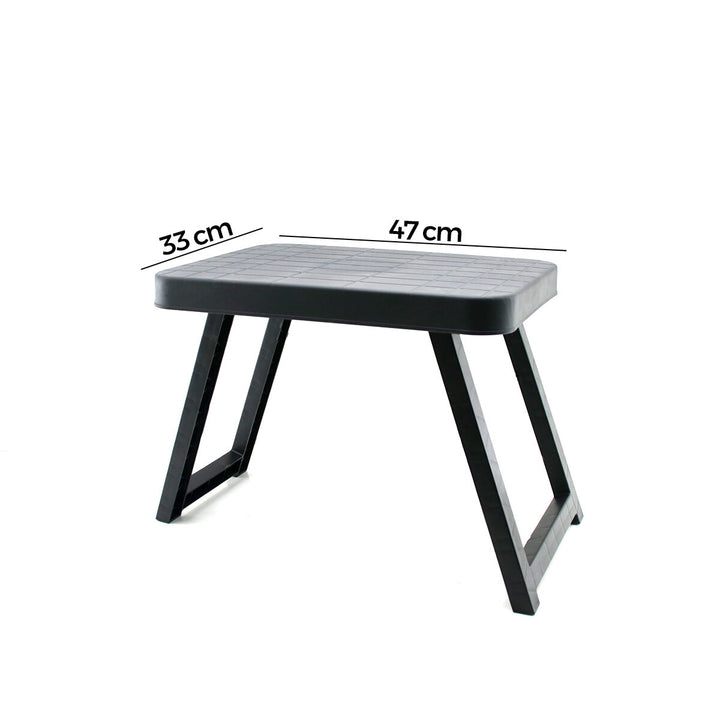 10 ADET KÜÇÜK= 47X33CM KAMP - PİKNİK MASASI SİYAH PLASTİK KATLANABİLİR AYAKLI=38CM (5538) 1