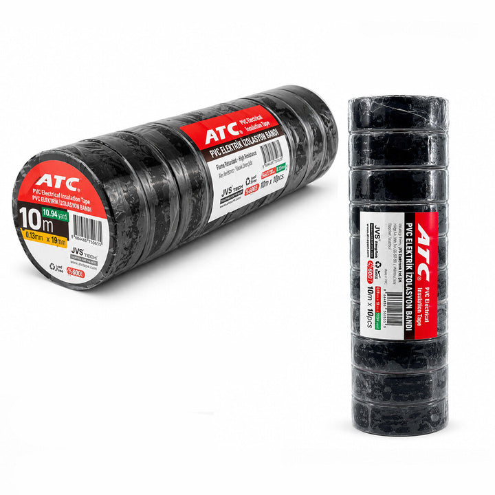 10 ADET LÜX SİYAH PVC İZOLASYON ELEKTRİK BANDI 0.13X19X11YDS 10MM - 1 PAKET GÖNDERİLİR - 1 PAKET İÇİNDE 10 ADET BANT VARDIR (5538) 1