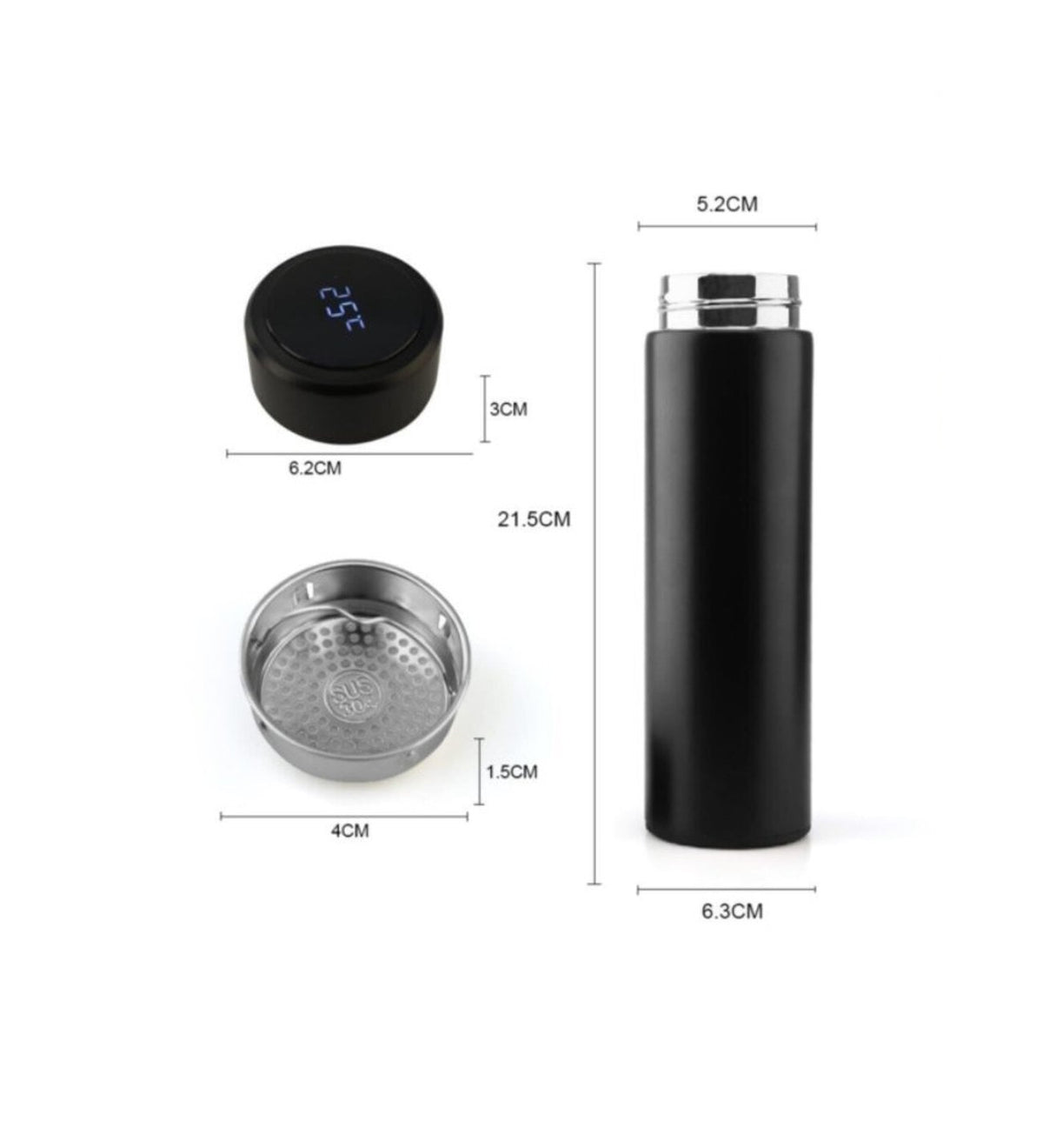 Dijital Sıcaklık Göstergeli Renkli Çelik Termos - 500 ML (5538) 3