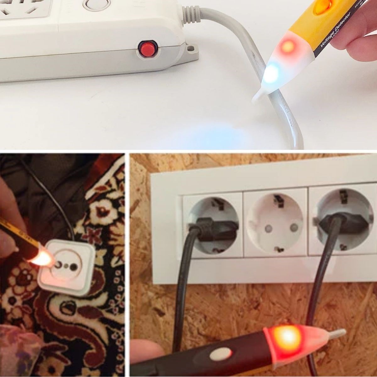 Elektrik Kaçak Dijital Kontrol Kalemi Cihazı -Dedektörlü Temassız Işıklı Kablo Voltaj Test (5538) 5