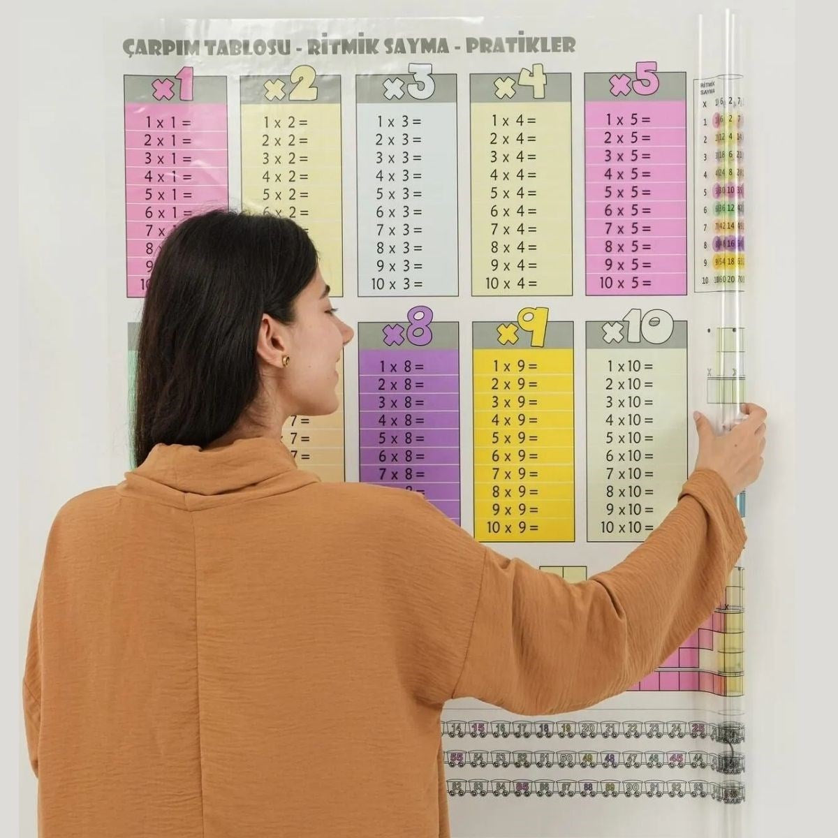 100x100cm Statik Kağıt Renkli Çarpım Tablosu (5538) 4
