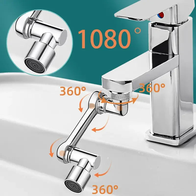 1080 Derece Dönebilen Mutfak ve Lavabo Bataryası Akrobat Musluk Ucu (5538) 1