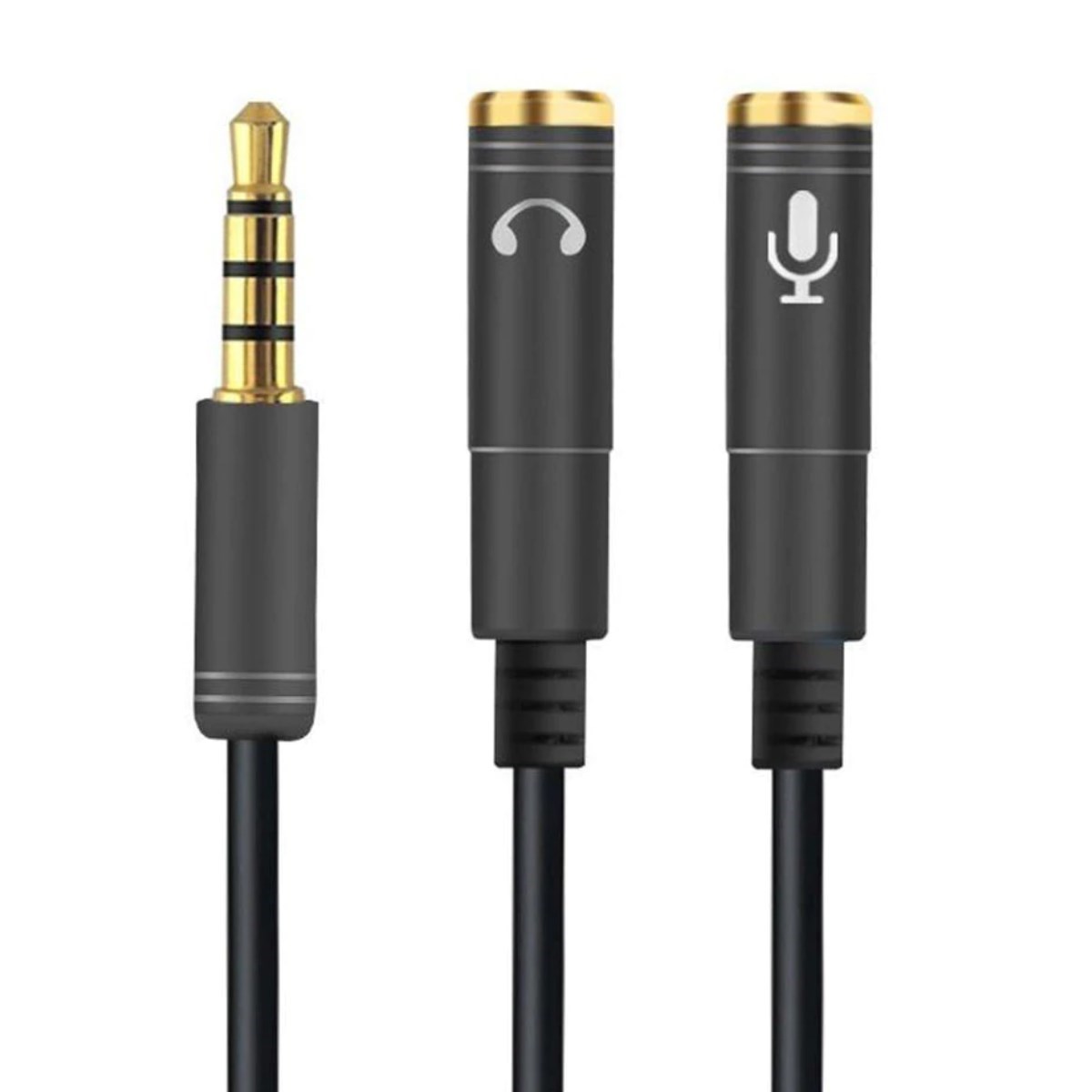 1 Erkek 2 Dişi 3.5 mm Kulaklık ve Mikrofon Ayırıcı Çoklayıcı Aux Kablo (5538) 1
