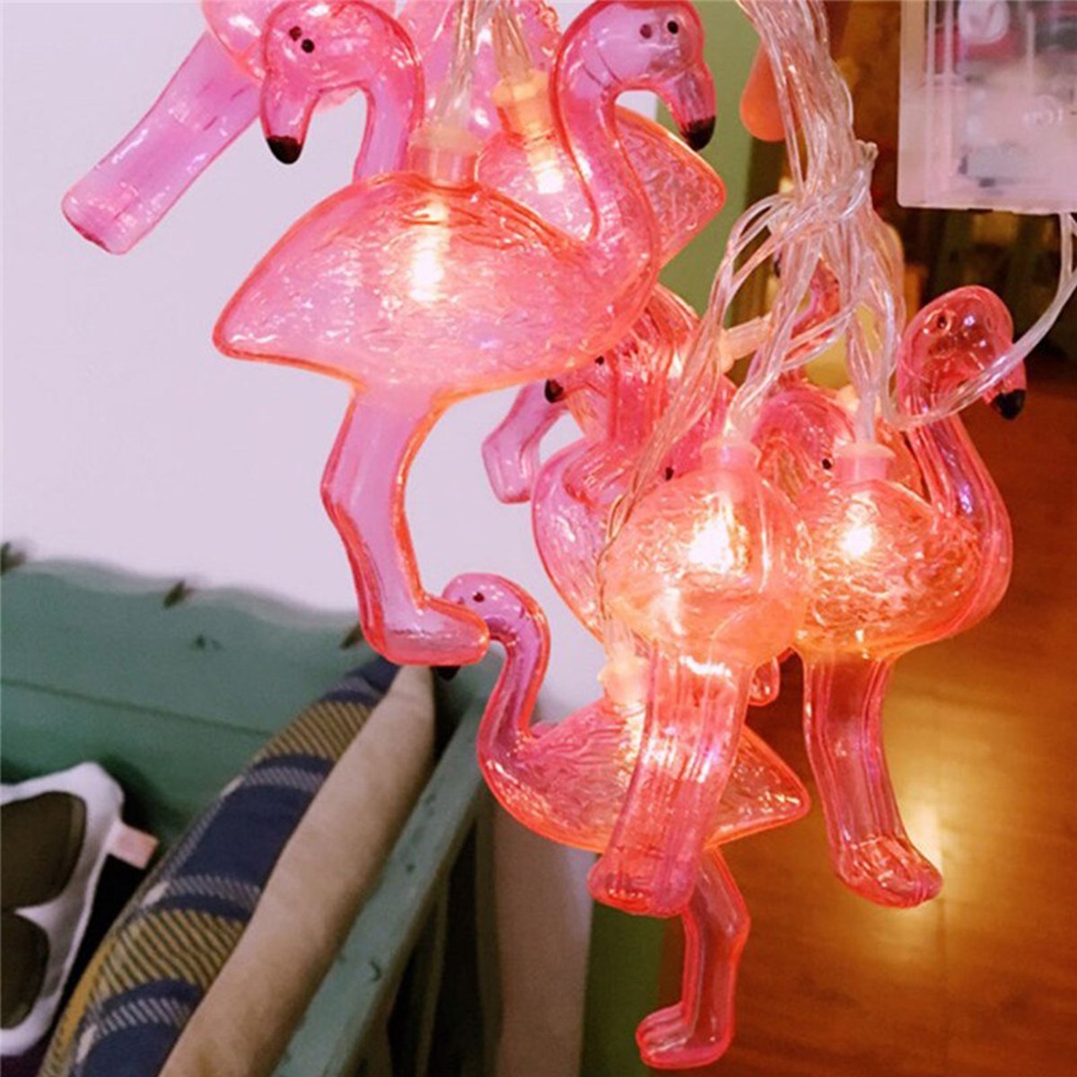 10'lu Pilli Led Flamingo Dekoratif Işık Zinciri Aydınlatma 1,5 Mt (5538) 3