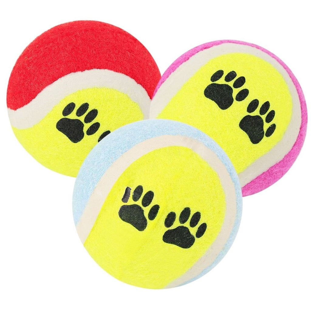 3'lü Renkli Desenli Tenis Topu Kedi Köpek Oyuncağı (5538) 1