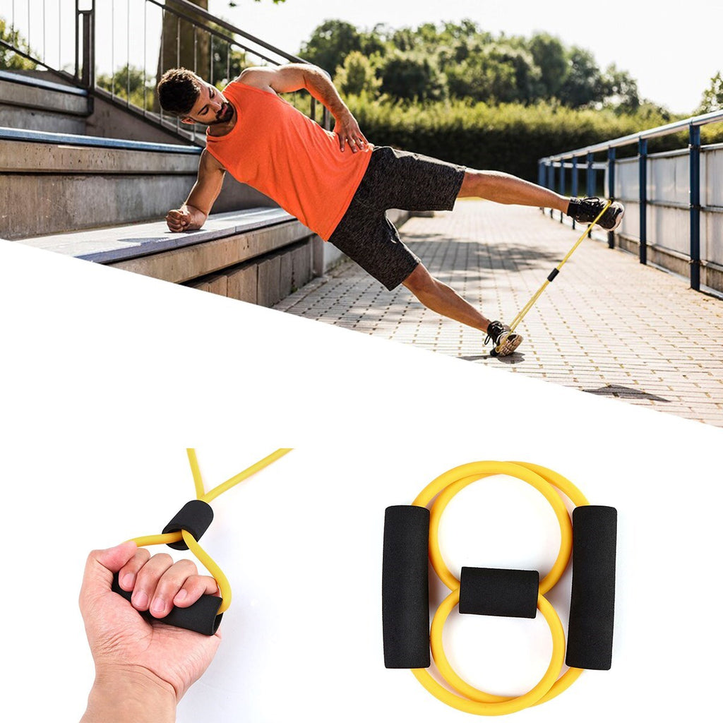 8 Şeklinde Direnç Bandı Yoga Plates Ve Vücut Geliştirme Egzersiz Bandı (5538) 1
