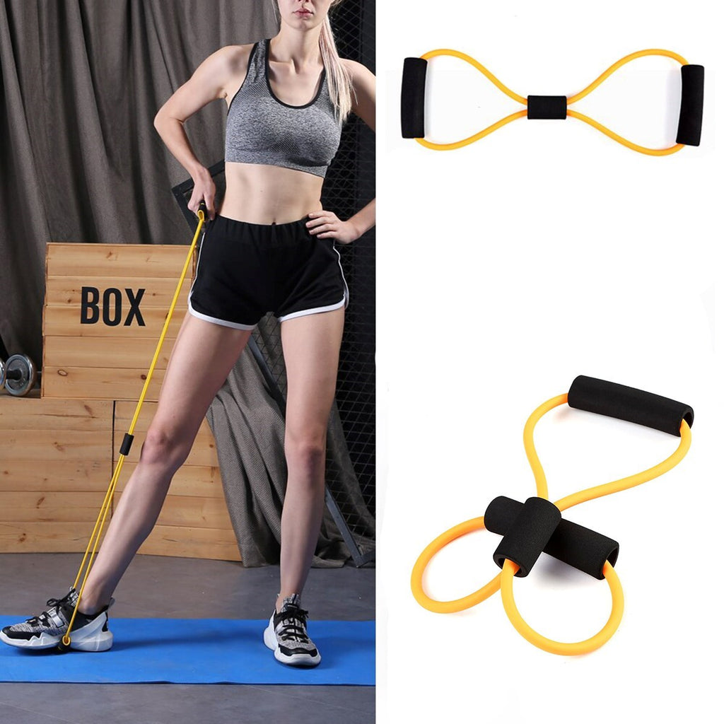 8 Şeklinde Direnç Bandı Yoga Plates Ve Vücut Geliştirme Egzersiz Bandı (5538) 2