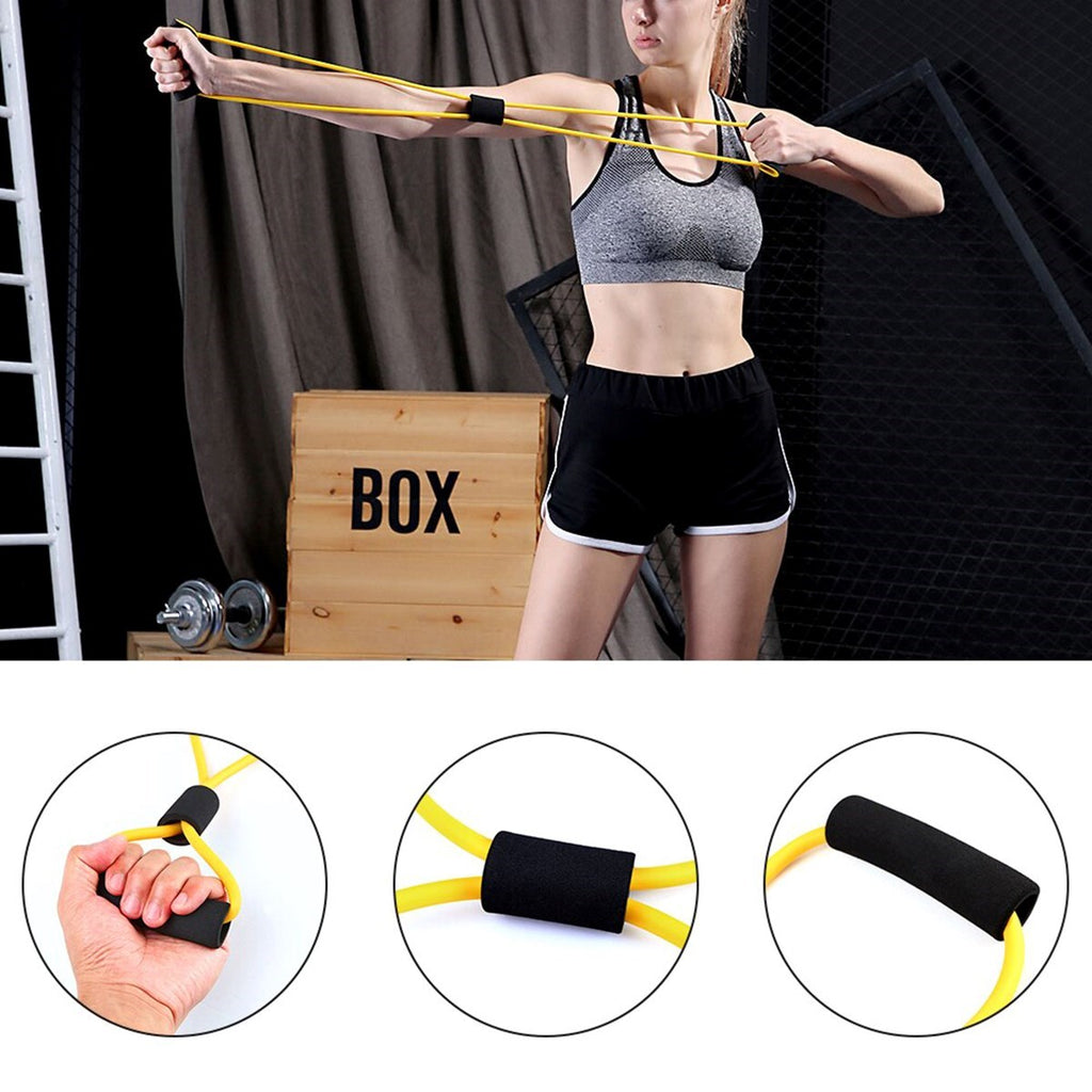 8 Şeklinde Direnç Bandı Yoga Plates Ve Vücut Geliştirme Egzersiz Bandı (5538) 3