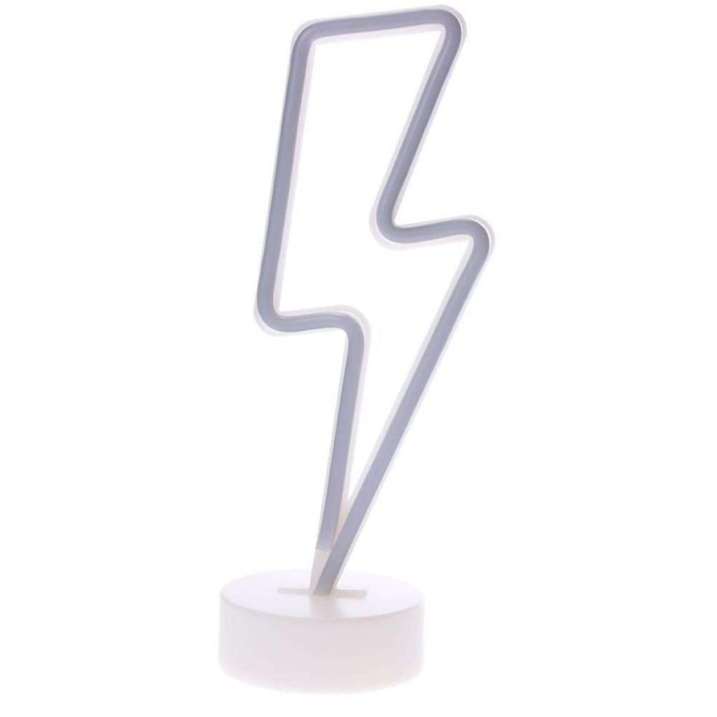 Dekoratif Şimşek Şeklinde Pilli Neon Led Lamba Süs Masa Lambası (5538) 2