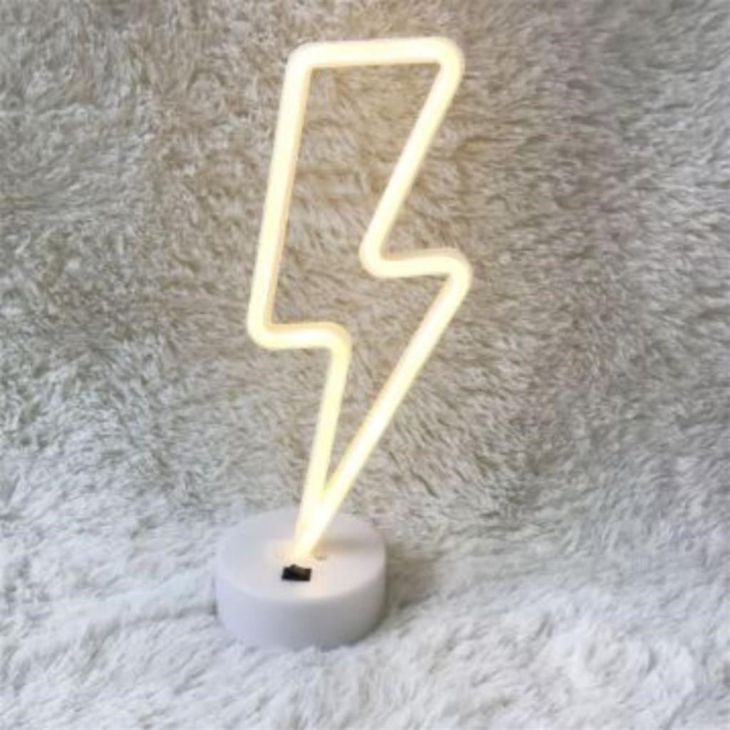 Dekoratif Şimşek Şeklinde Pilli Neon Led Lamba Süs Masa Lambası (5538) 4