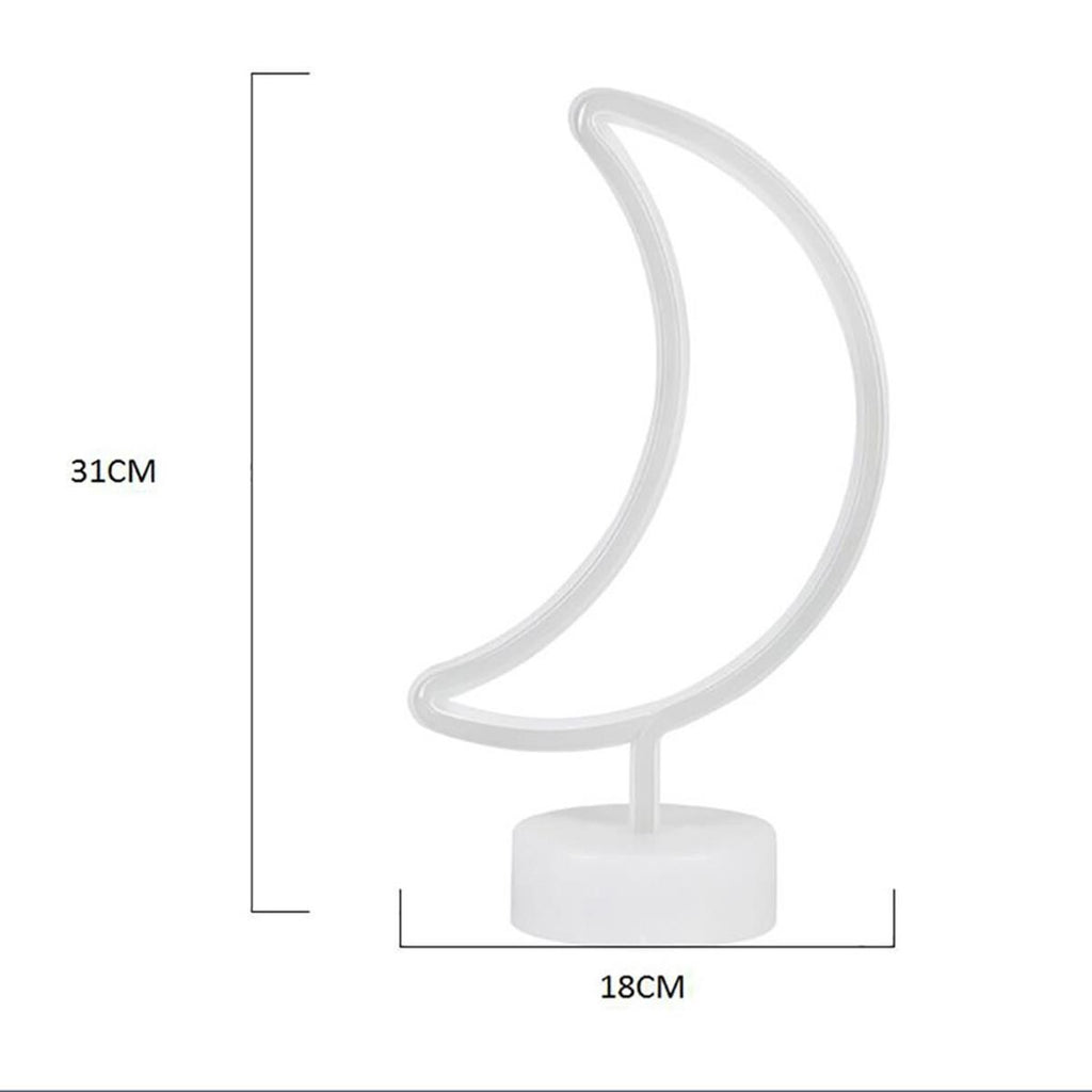 Dekoratif Pilli Ay Tasarımlı 3D Neon Led Masa Ve Gece Lambası (5538) 3