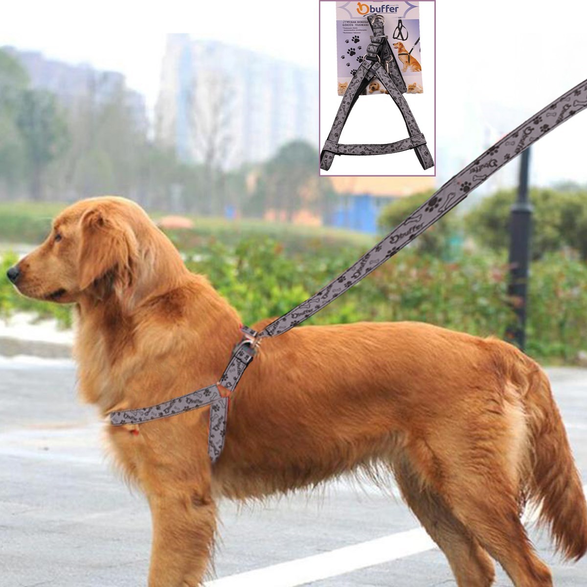 Ergonomik Yumuşak Dokulu Terletmez Köpek Göğüs Tasması Medium (5538) 1