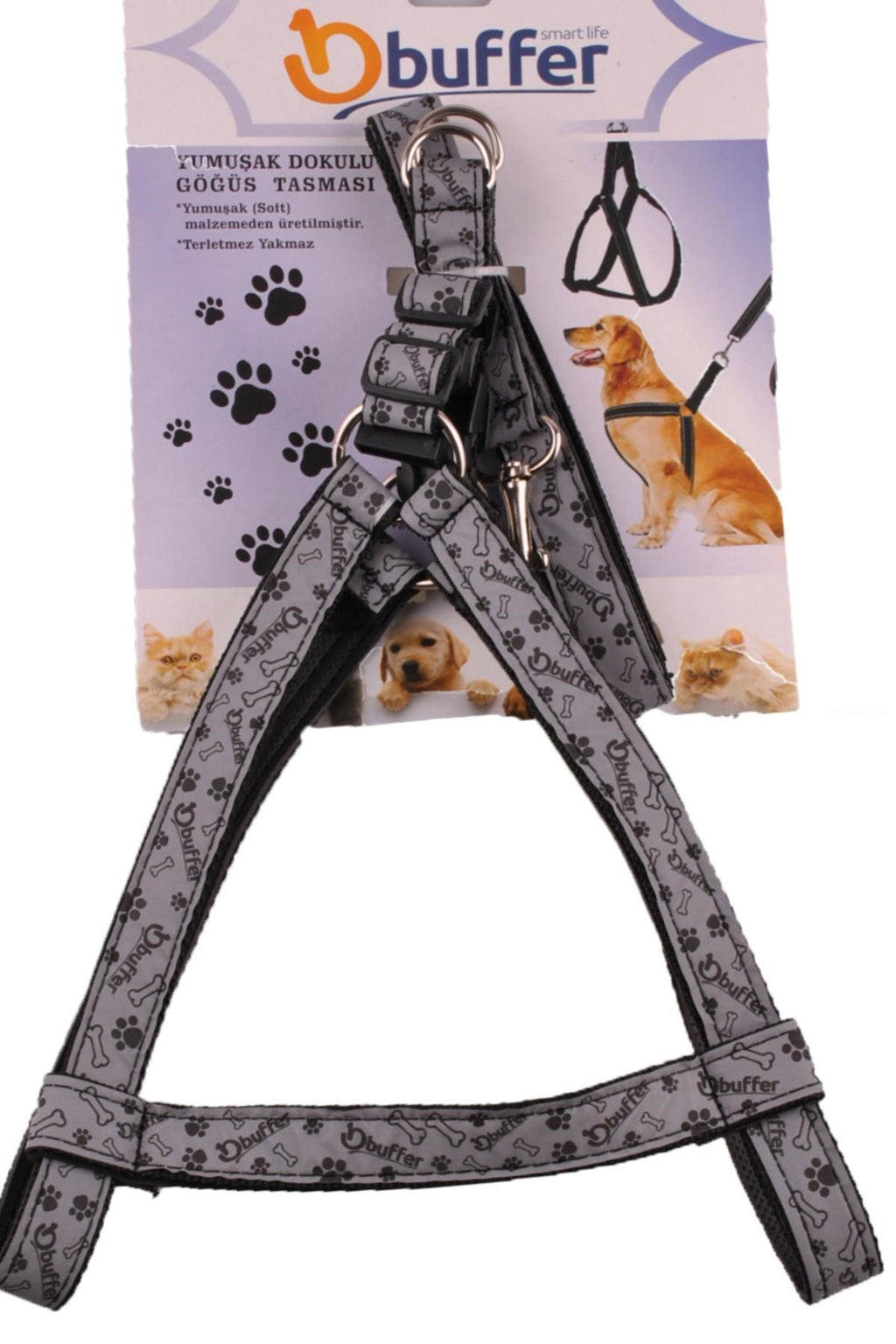 Ergonomik Yumuşak Dokulu Terletmez Köpek Göğüs Tasması Medium (5538) 4