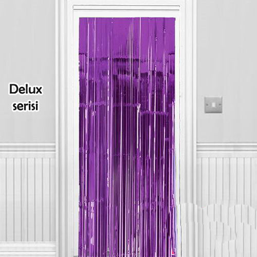 Işıltılı Duvar ve Kapı Perdesi Mor Renk 90x200 cm (5538) 1