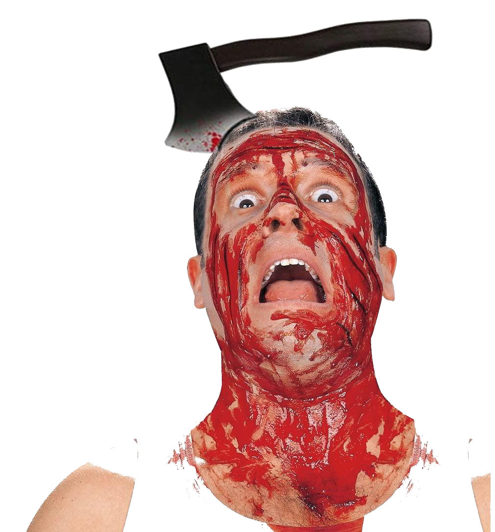 Kafaya Saplanmış Halloween Kanlı Balta Şaka Tacı (5538) 1