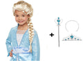 Örgülü Karlar Ülkesi Frozen Elsa Peruğu Tacı ve Sopası Çocuk Boy (5538) 1