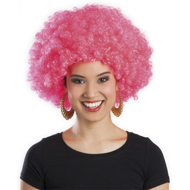 Pembe Renk Kıvırcık Afro Bonus Peruk (5538) 1