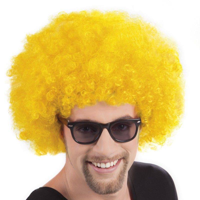 Sarı Renk Kıvırcık Afro Bonus Peruk (5538) 1