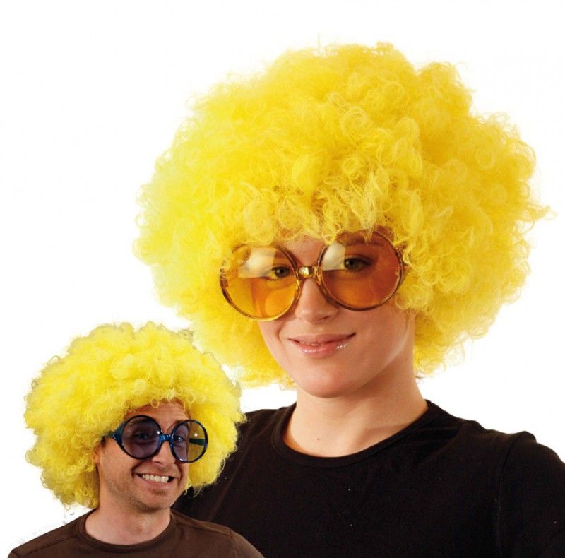 Sarı Renk Kıvırcık Afro Bonus Peruk (5538) 3