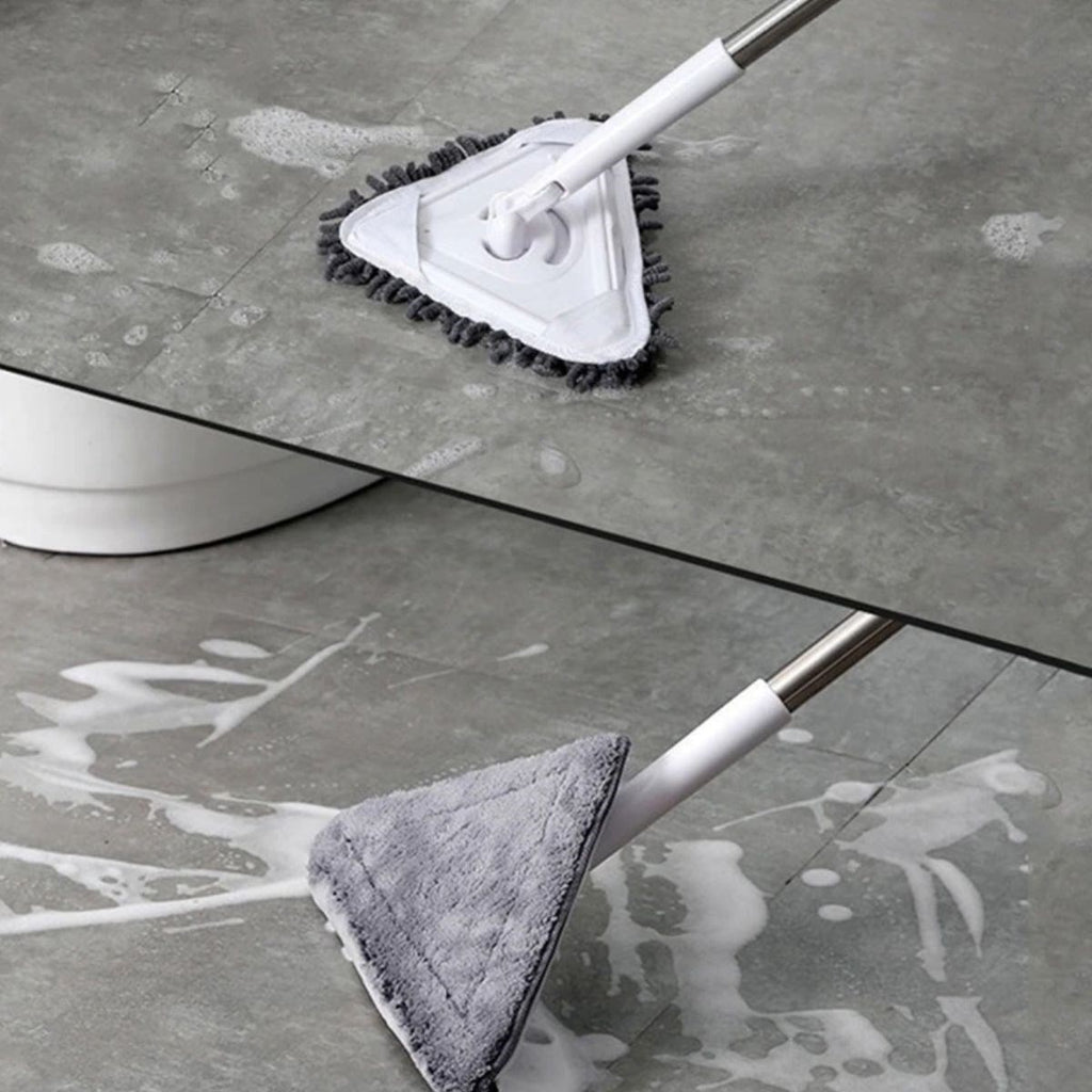 Teleskopik Saplı 150 cm Üçgen Mop Cam Duvar Tavan Fayans Parke Temizleyici Mop (5538) 2