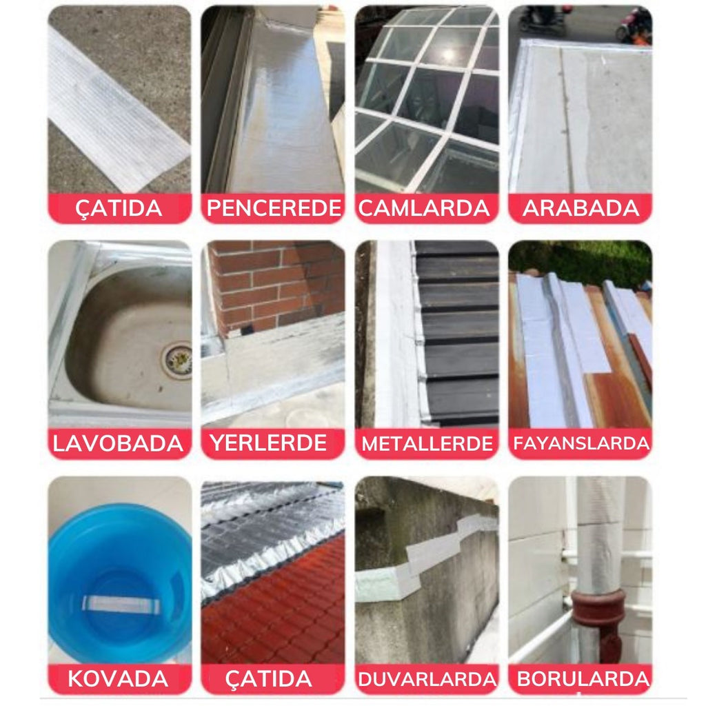 Yüksek Sıcaklık Dayanan Su Geçirmez Çatı Boru Duvar Çatlak Onarıcı Yapışkan Bant Folyo 10 cm (5538) 4