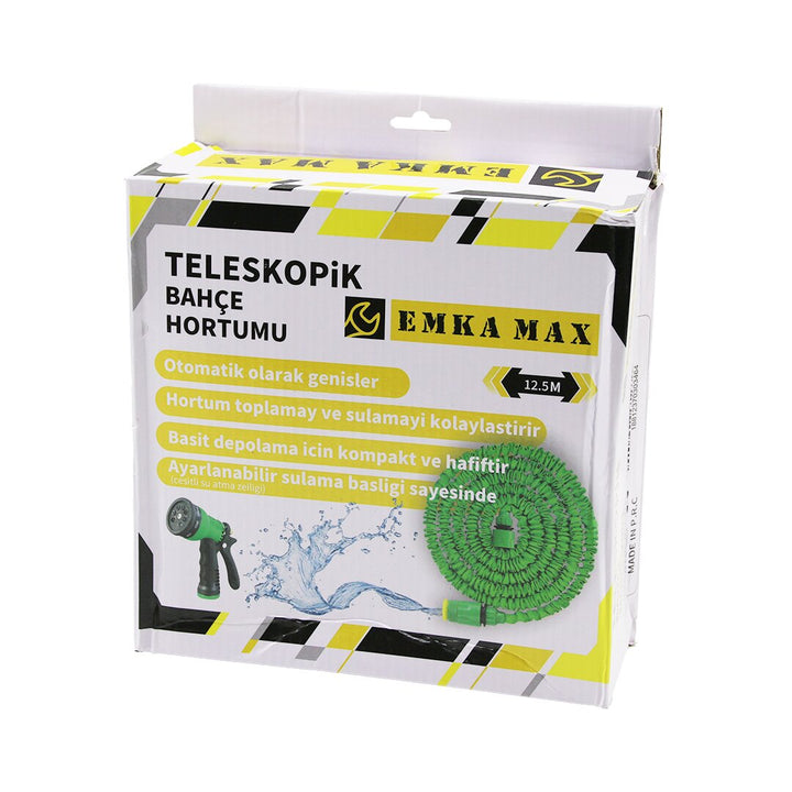 12.5MT TELESKOPİK UZAYAN BAHÇE HORTUMU 7 FONKSİYON AYARLI TETİKLİ TABANCA (5538) 1