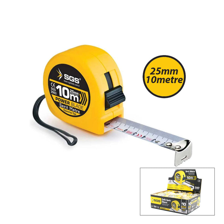 12 ADET 10MT X 25MT STOPLU ŞERİT METRE (5538) 1