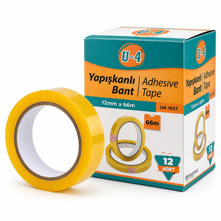 12 ADET - 12MMX66MT PARA BANTI OKUL - OFİS - KIRTASİYE (5538) 1