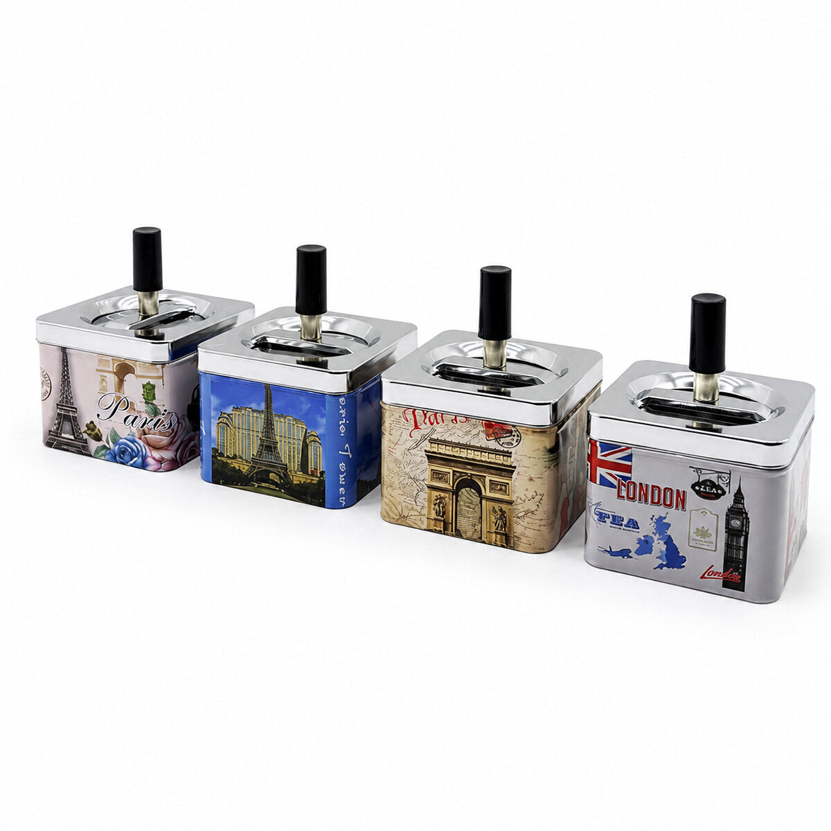 12 ADET ASHTRAY KARE - BASMALI METAL KÜLLÜK (5538) 1