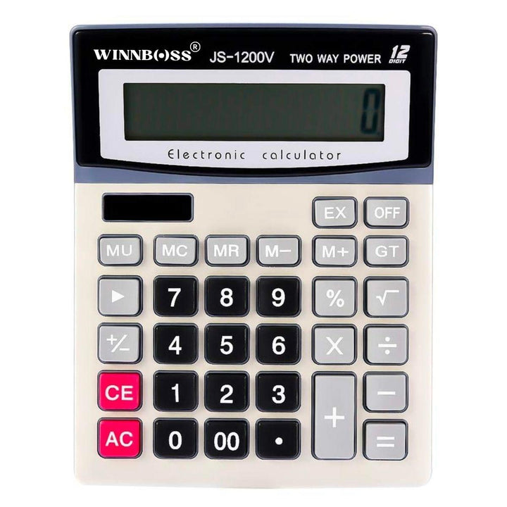 12 Haneli Geniş LCD Ekran, Pilli Büyük Düğmeli Hesap Makinesi (5538) 1