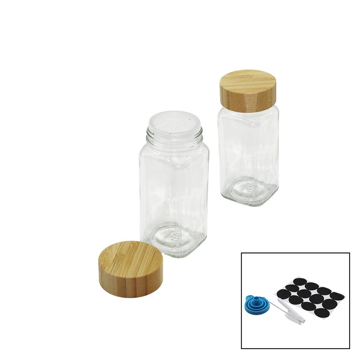 12 PCS TAKIM KARE CAM BAHARATLIK - TUZLUK BAMBU KAPAKLI (5538) 1