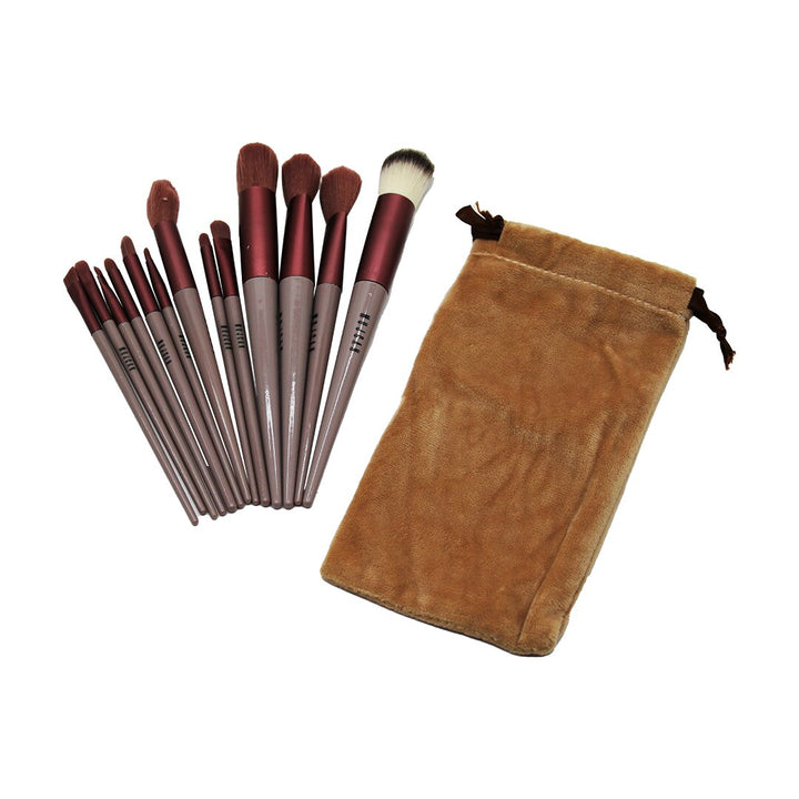 13PCS EFLATUN KADİFE TORBALI MAKYAJ FIRÇA SET (5538) 1