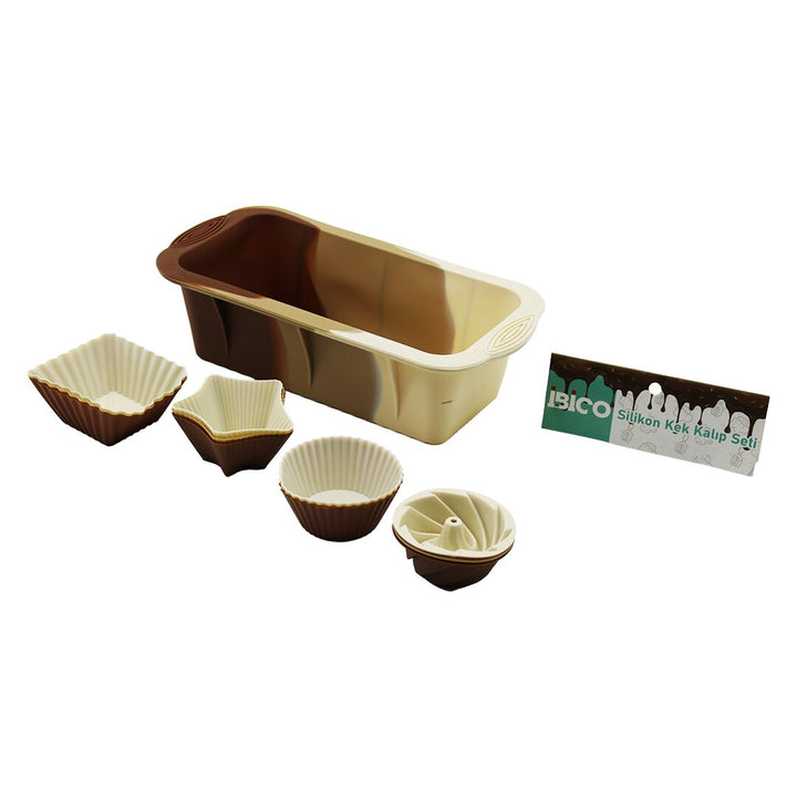 13PCS SİLİKON MUFFİN - BATON KEK KALIP SET BATON=11.5X25CM 3ER RÜZGAR GÜLÜ - YUVARLAK - YILDIZ - D.GEN (5538) 1