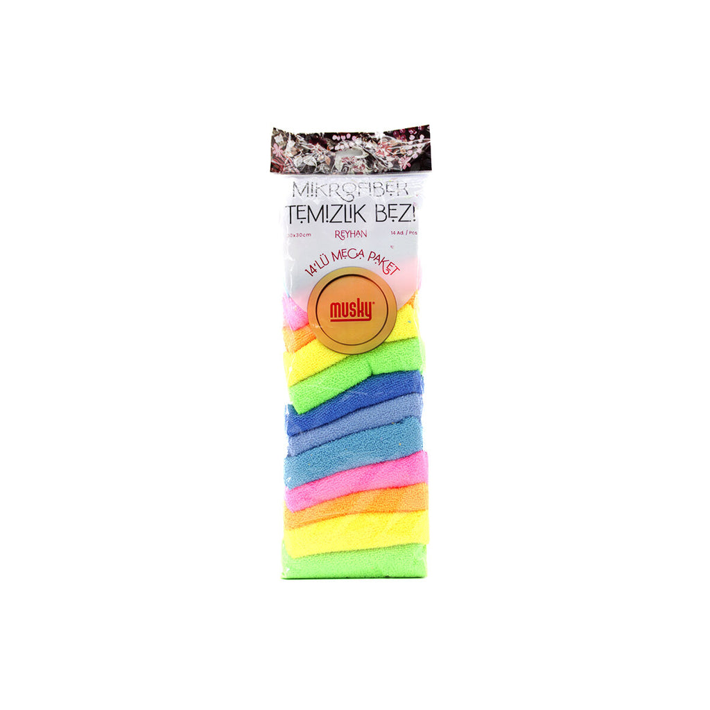 14PCS MİKROFİBER TEMİZLİK BEZİ 30X30CM (5538) 3