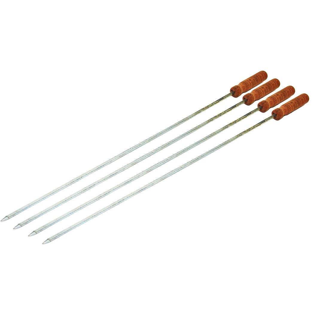 Ahşap Saplı Kalın Kare Mangal Şişi - 50 cm - Güvenli Tutuş 1