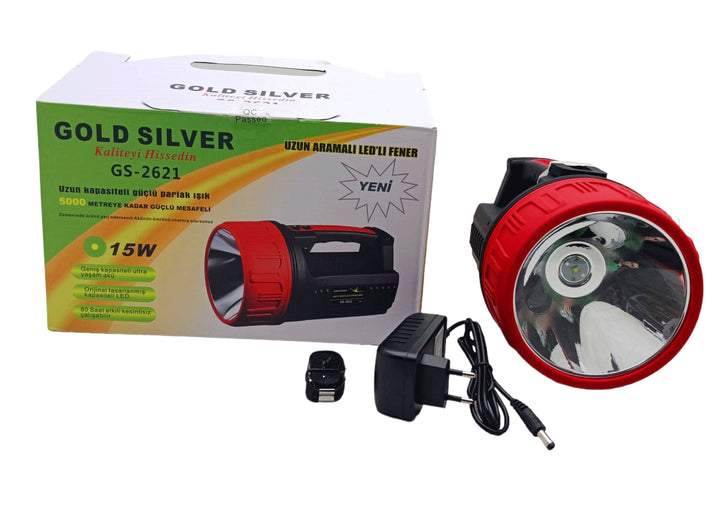 15W LED 2İN1 UZUN ARAMALI ADAPTÖR ŞARJLI EL FENERİ PROJEKTÖR (5538) 1