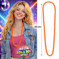 Neon Turuncu Boncuk Kolye 80 cm – Retro 80’ler 90’lar Parti Aksesuarı 1