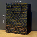 Siyah Geometrik Desenli Mini Boy Karton Hediye Çantası 1