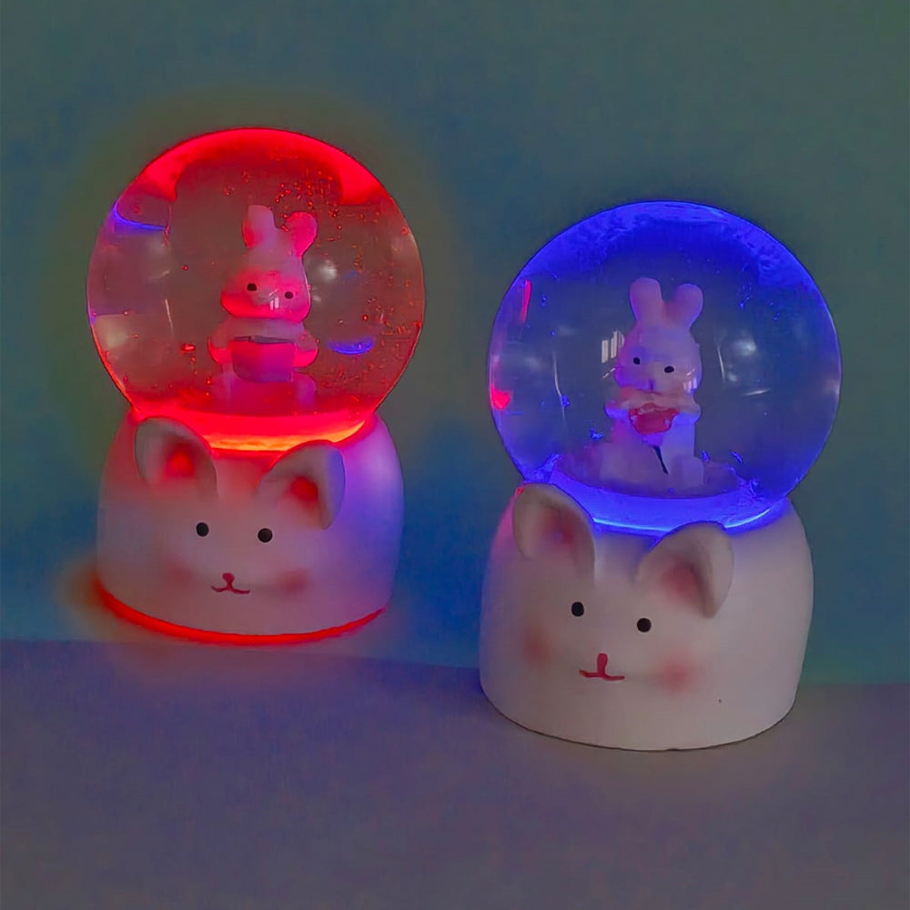 Mini Boy Tavşan Tasarımlı Işıklı Kar Küresi 2