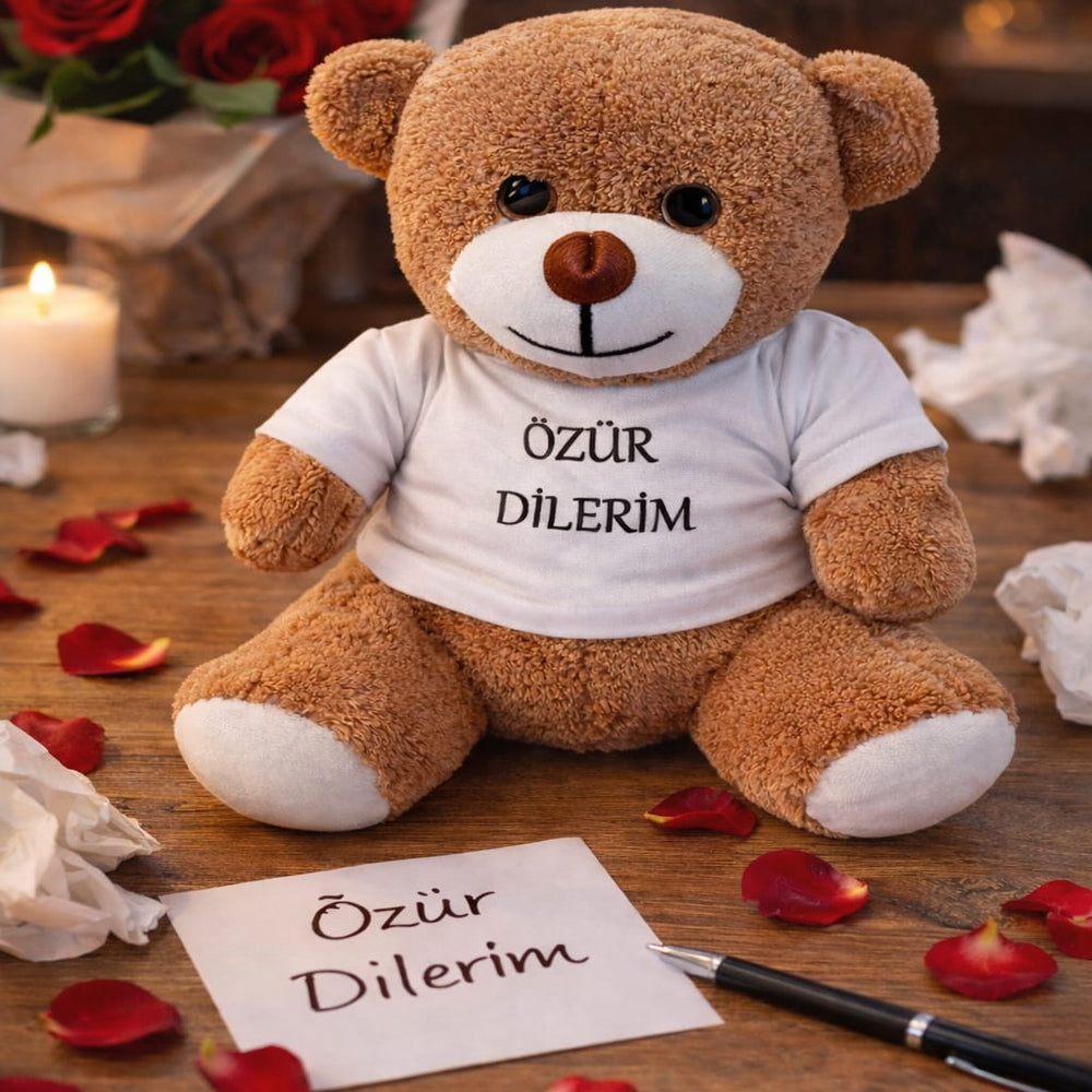 Özür Dilerim Tişörtlü Peluş Ayıcık 1