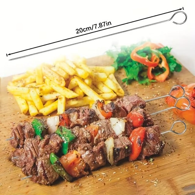 10'lu Paslanmaz Çelik Şiş Seti (20 cm) - Airfryer & Mangal 1