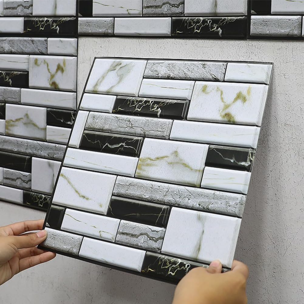 3D Mermer Görünümlü Kendinden Yapışkanlı Duvar Sticker 1