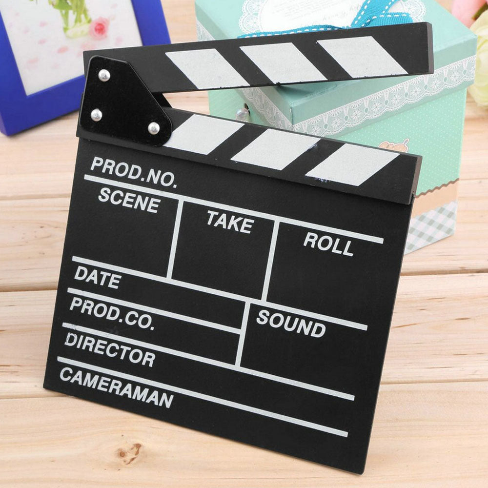 Küçük Boy Dekoratif Sinema Klaketi - Ahşap Tasarım - 20x20 cm 1